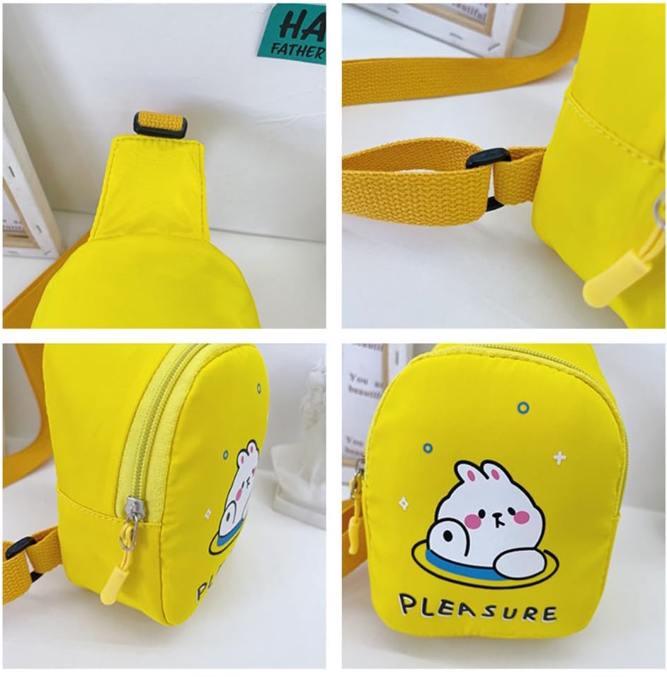 Cartoon Kids Chest Bag with Adjustable Straps - Playful and Practical Toddler Sling Bag (Blue)