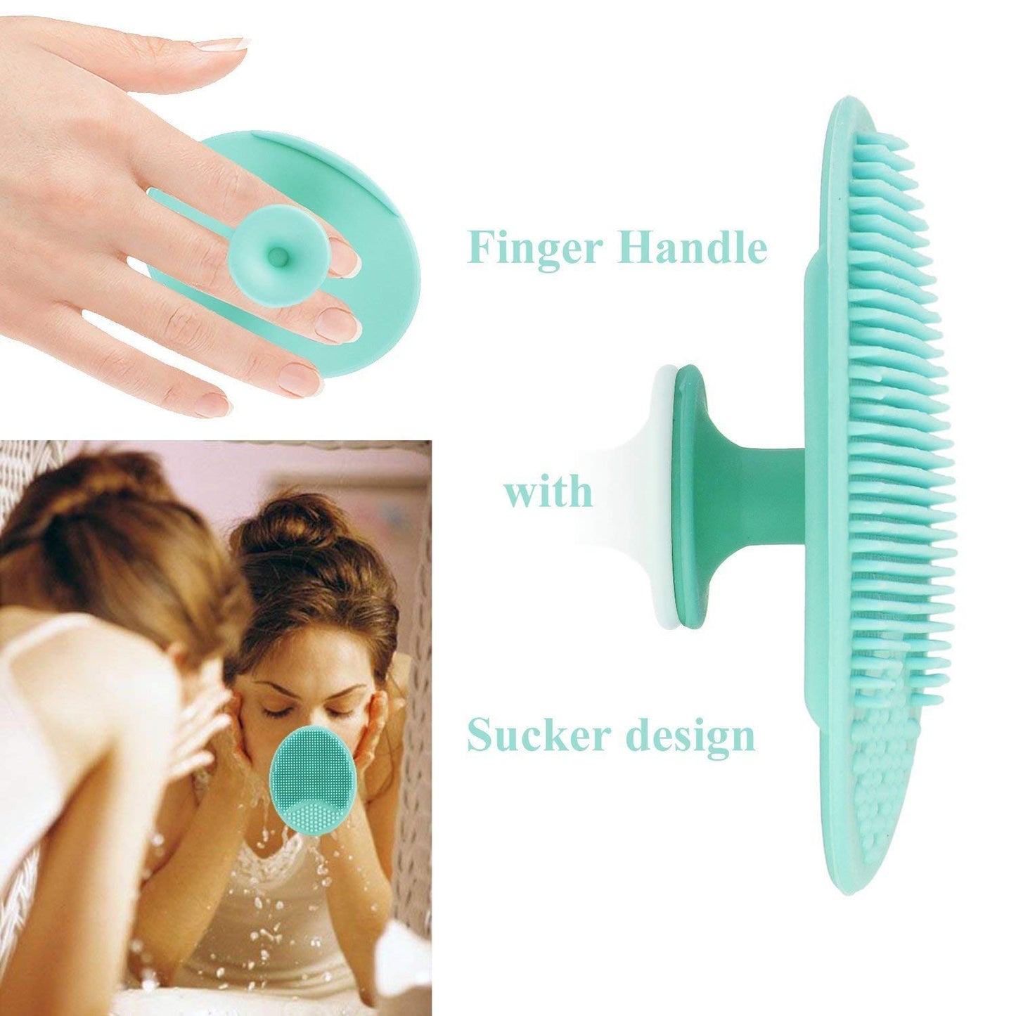 Gugzy® Facial Cleansing Pads, Soft Silicone Face Scrubbers Exfoliators Face Cleansing Tool, Perfect for Massage, Washing Pore Cleanser, Blackhead Removing, Exfoliating and Baby Shower (Pink + Blue)